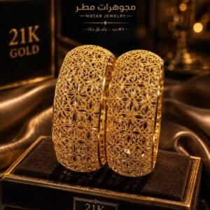 زوج غوايش عيار 21 ليزر إيطالي — نقش الزهور الملكي